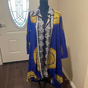 Multi color shirt dress size medium thin material very comfortable